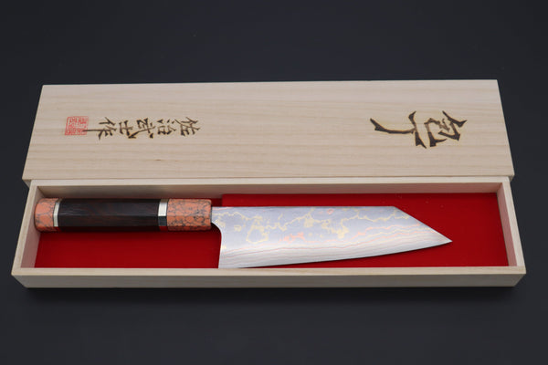 Takeshi Saji Bunka Custom Limited Edition, Takeshi Saji Rainbow Damascus Bunka 180mm (7 Inch, STCL-197)