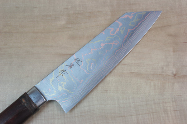 Master Saji Rainbow Damascus Sakura Series Bunka 175mm (6.8 inch) - JapaneseChefsKnife.Com