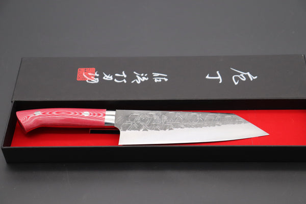 Takeshi Saji Bunka Takeshi Saji SRS-13 Custom Series Bunka 175mm (6.8 inch, Red & White Linen Micarta Handle)