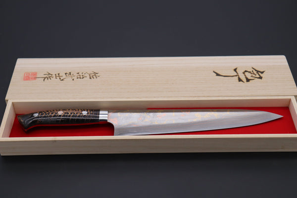 Takeshi Saji Gyuto Takeshi Saji SUMMIT ― Limited Edition Custom Series SMT-559 Blue Steel No.2 Rainbow Damascus Gyuto 240mm (9.4 inch)