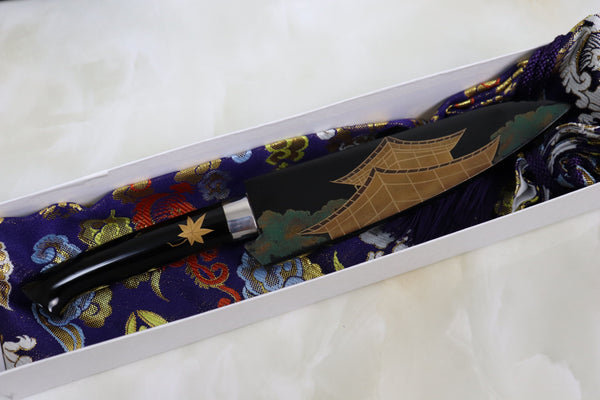 Takeshi Saji Urushi & Makie Series "KYOTO Motif" STU-29 Petty 135mm (5.3 inch) - JapaneseChefsKnife.Com