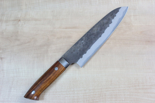 Takeshi Saji Aogami Super Custom Series Santoku 180mm (7 inch, Ironwood Handle) - JapaneseChefsKnife.Com