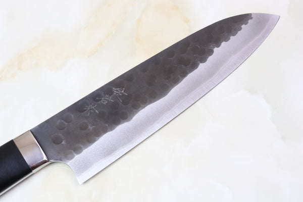 Takeshi Saji Aogami Super Custom Series Santoku 180mm (7 inch, Linen Micarta Handle) - JapaneseChefsKnife.Com
