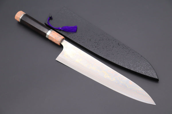 Takeshi Saji Wa Gyuto STCL-189 Wa Gyuto 240mm (9.4 inch) Takeshi Saji SUMMIT ― Limited Edition Custom Series Rainbow Damascus Wa Series Wa Gyuto 240mm (9.4 Inch, STCL-189)