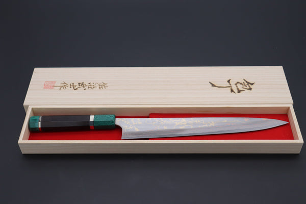 Takeshi Saji Wa Sujihiki Custom Limited Edition, Takeshi Saji Rainbow Damascus Sujihiki 270mm (10.6 Inch, STCL-203)